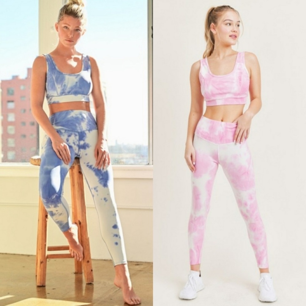 Tie Dye matching workout set leggings & bra